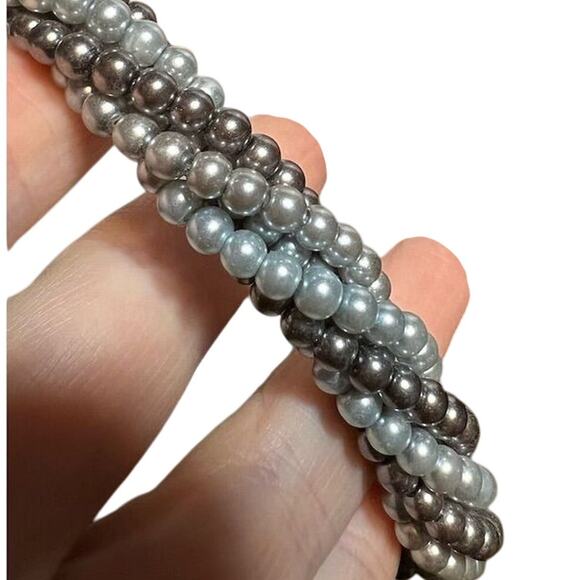 Layered Multicolor Faux Pearl Necklace – 16"-18" Adjustable - Picture 3 of 5